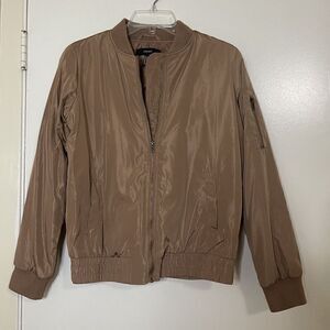 Forever 21 Mauve dusty rose full zip bomber light jacket size small